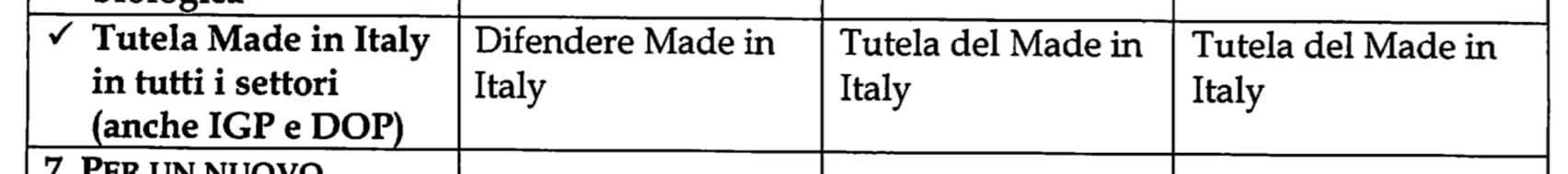 Stessa cosa: contro il Made in Italy? Niente governo.